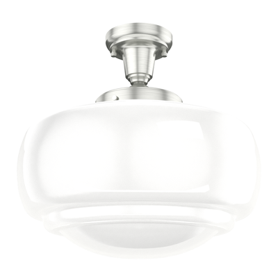 Saddle Creek 16-inch 1-light Brushed Nickel Schoolhouse Pendant with Cased White Glass