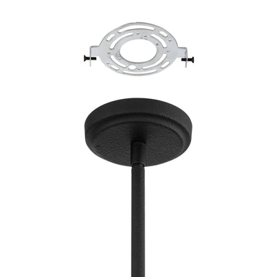 Dahlia 36-inch 8-light Plaster Black Chandelier with Opal Glass Shades