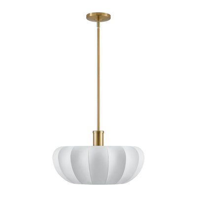 Bryony 22-inch 4-light Brushed Gold Convertible Pendant with White Synthetic Silk Shades