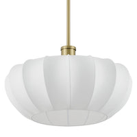 Bryony 22-inch 4-light Brushed Gold Convertible Pendant with White Synthetic Silk Shades