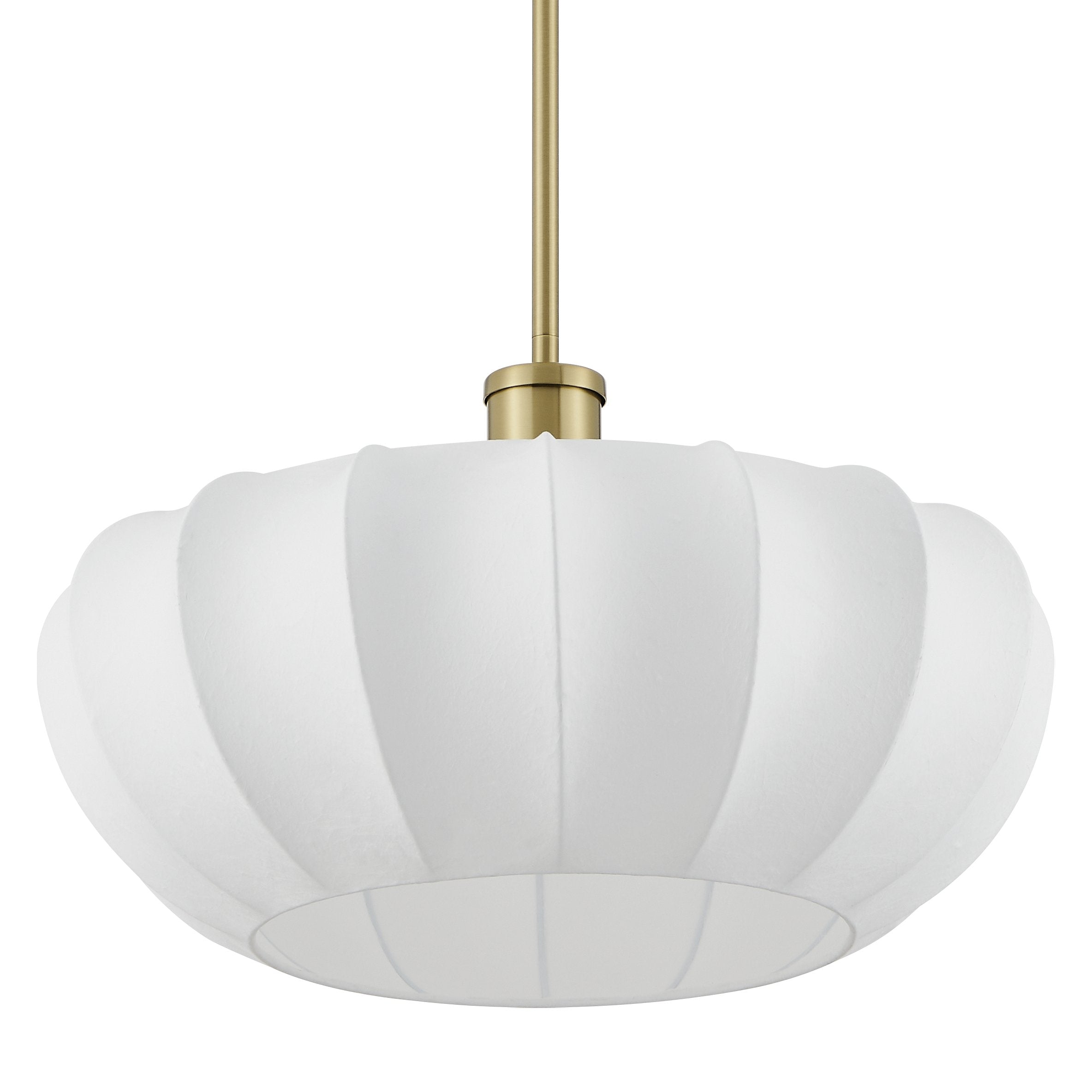 Bryony 22-inch 4-light Brushed Gold Convertible Pendant with White Synthetic Silk Shades