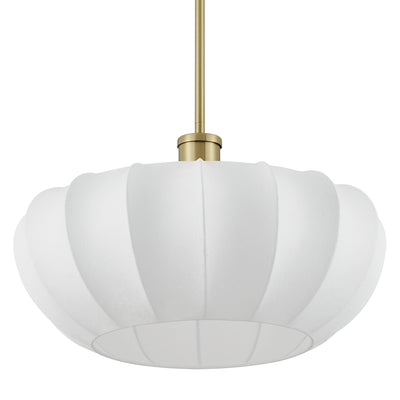 Bryony 22-inch 4-light Brushed Gold Convertible Pendant with White Synthetic Silk Shades