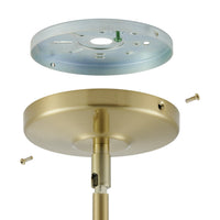 Bryony 22-inch 4-light Brushed Gold Convertible Pendant with White Synthetic Silk Shades
