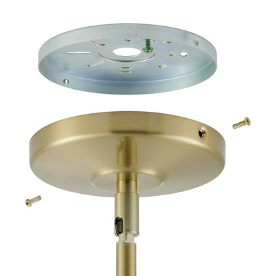 Bryony 22-inch 4-light Brushed Gold Convertible Pendant with White Synthetic Silk Shades