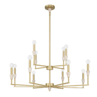 Montclair 38-inch 12-light Brushed Gold and Natural Alabaster Chandelier