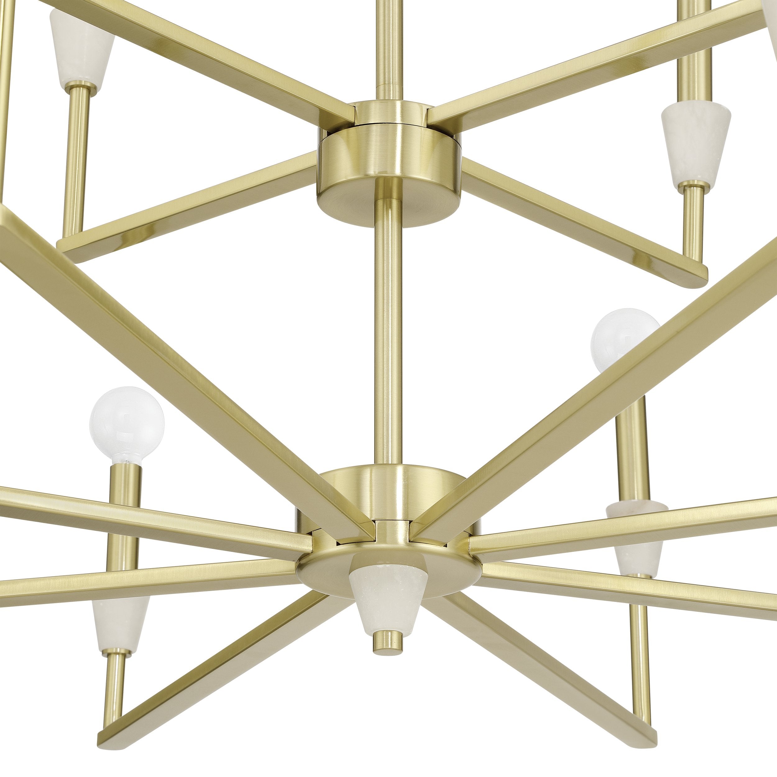 Montclair 38-inch 12-light Brushed Gold and Natural Alabaster Chandelier