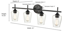 31'' Ashford Brushed Nickel 4 Light Bath Vanity