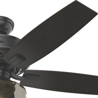 52 inch Bennett Matte Black Ceiling Fan with LED Light Kit