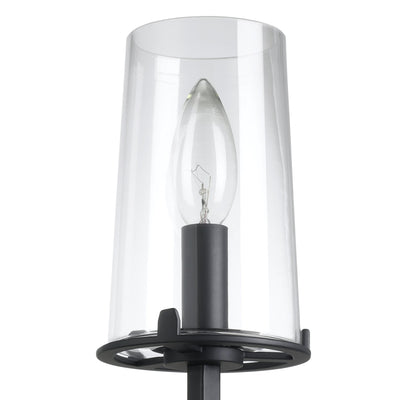 Jared 13-inch 1-light Matte Black Vanity Light with Clear Glass Shade