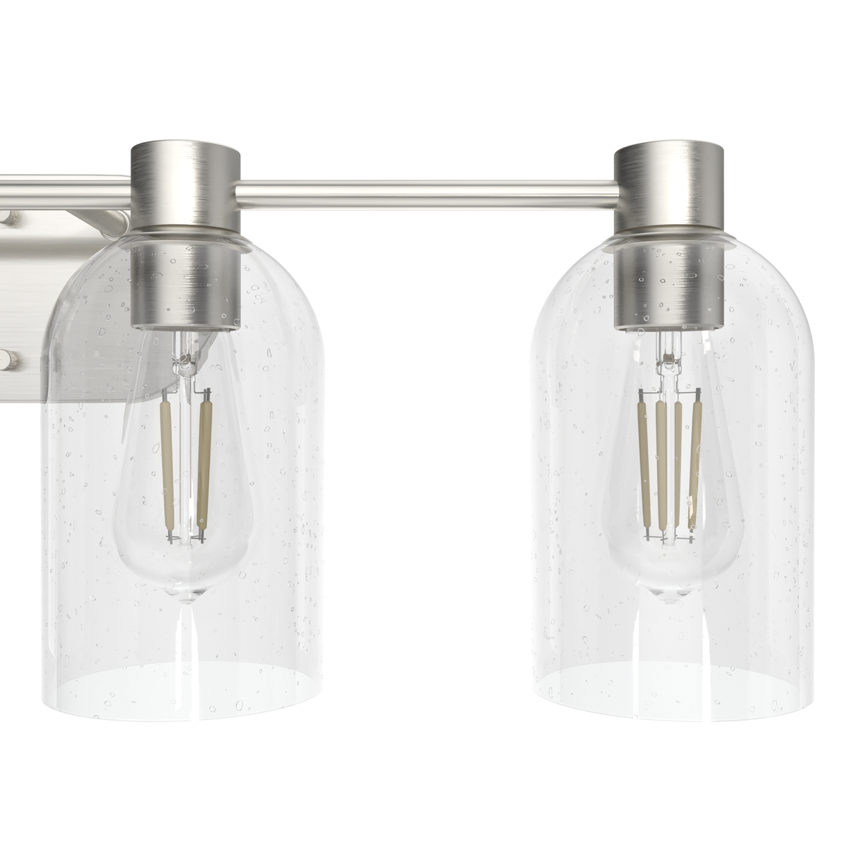 Lochemeade 28.5-inch 4-light Brushed Nickel Vanity Light with Seeded Glass