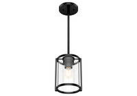 Astwood 6-inch 1-light Matte Black Pendant with Clear Glass