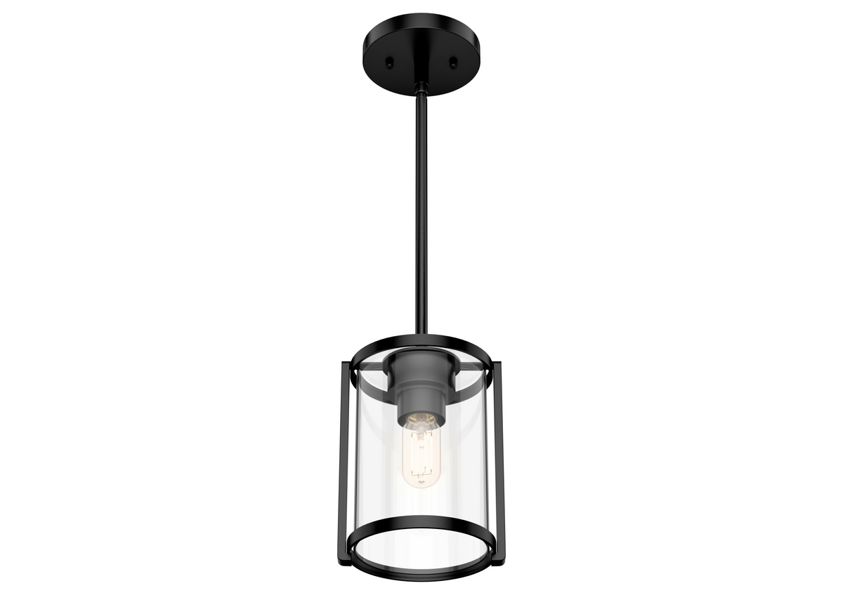 Astwood 6-inch 1-light Matte Black Pendant with Clear Glass