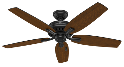 52 inch Newsome Matte Black Damp Rated Ceiling Fan and Pull Chain