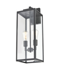 8'' Atless Powder Coated Black 2 Light Lantern