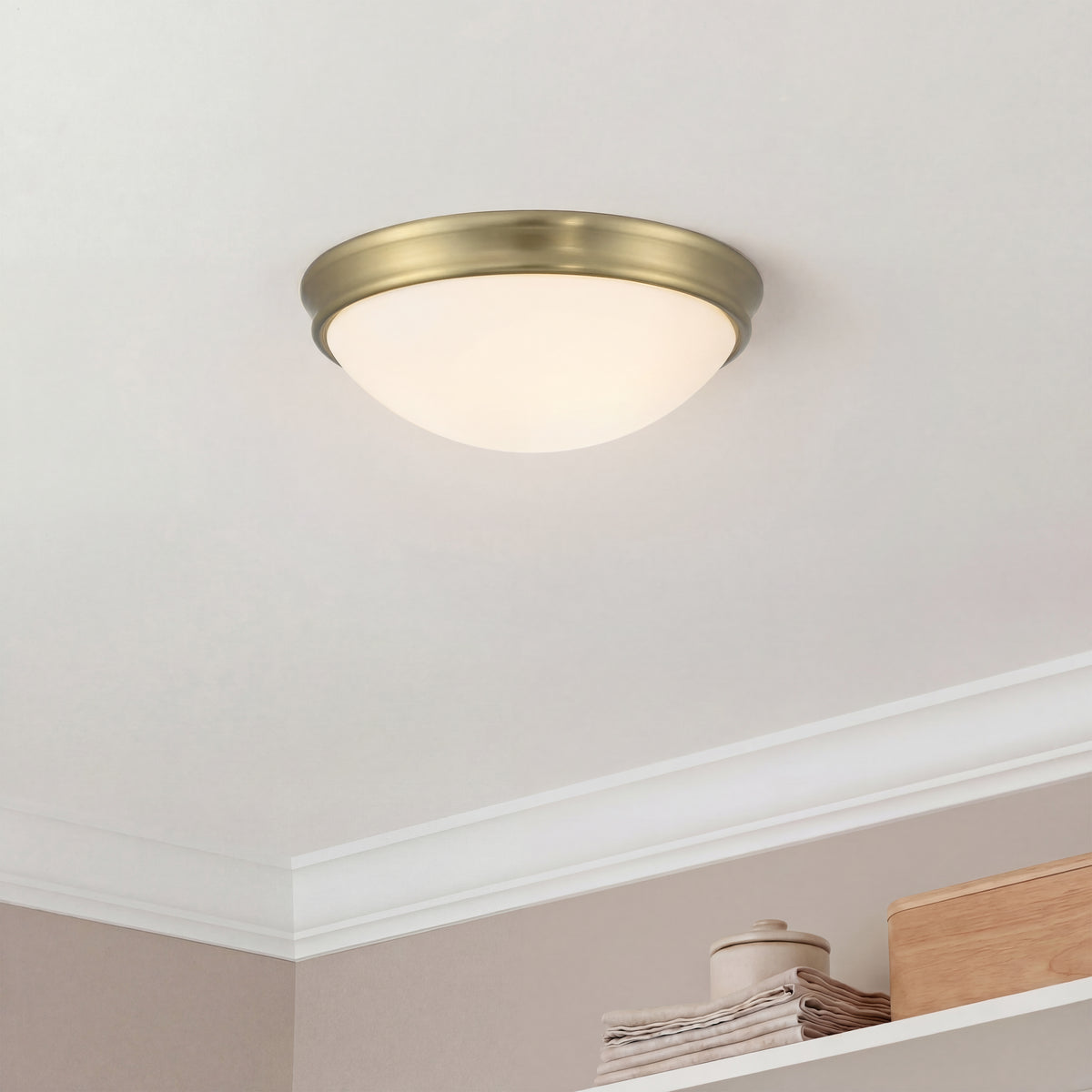 5'' Baumann Vintage Brass 3 Light Flush Mount