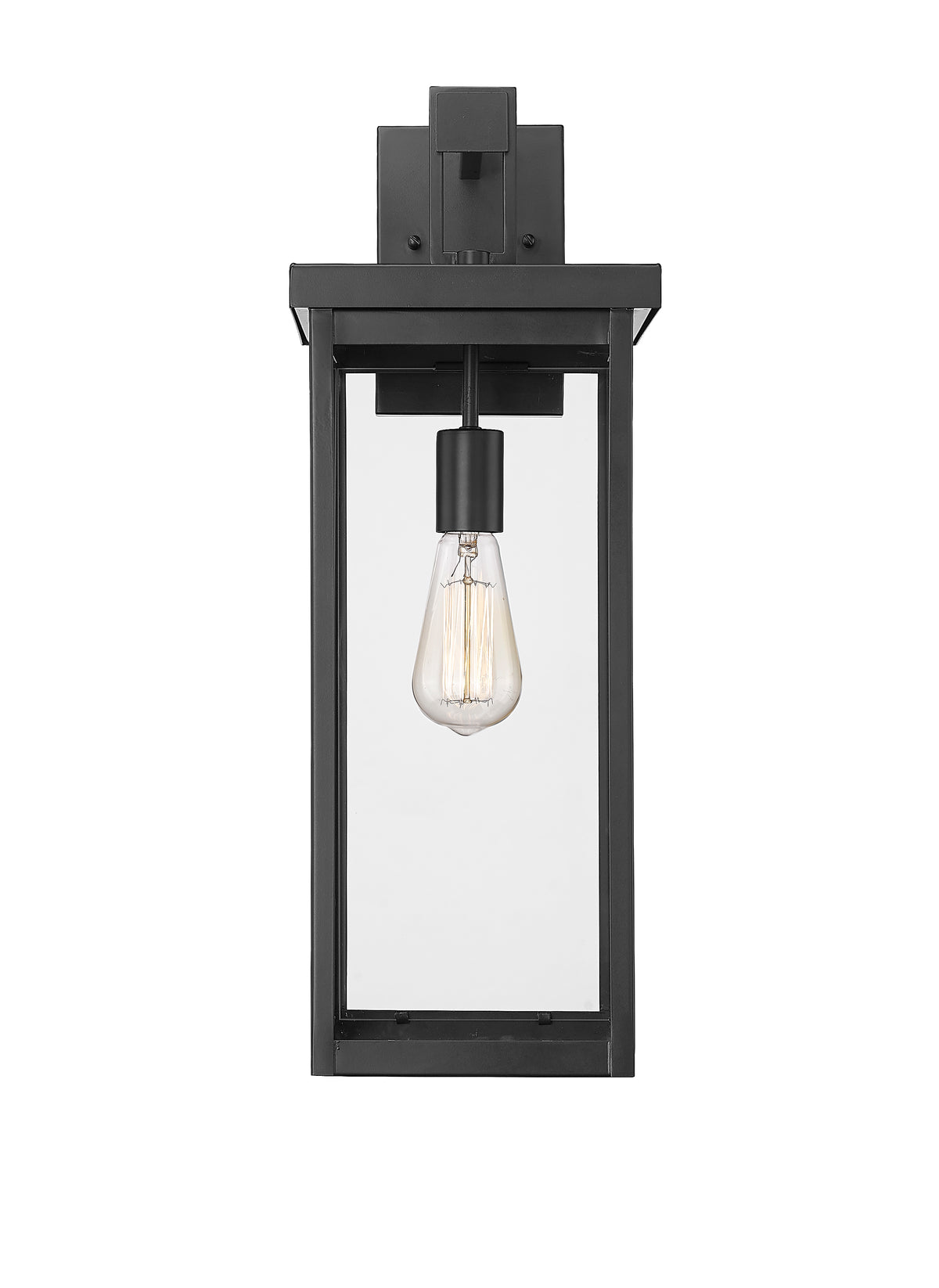 22-inch Barkeley Powder Coated Black 1-Light Outdoor Wall Sconce with Clear Glass