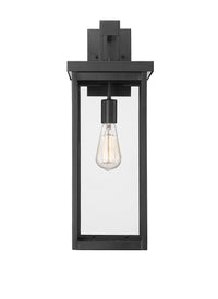 22-inch Barkeley Powder Coated Black 1-Light Outdoor Wall Sconce with Clear Glass