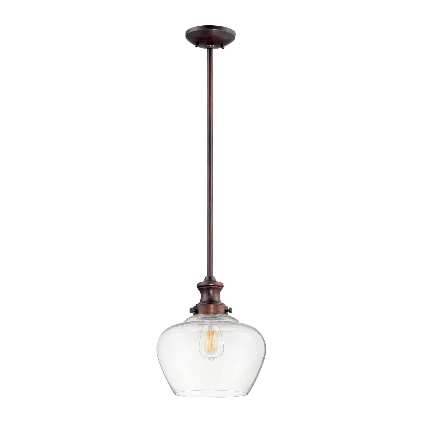 13.5''  Rubbed Bronze 1 Light Pendant