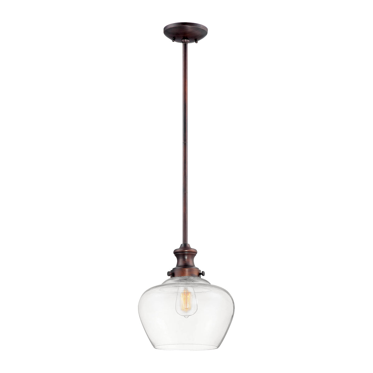 13.5''  Rubbed Bronze 1 Light Pendant