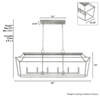 Laurel Ridge 42-inch 6-light Brushed Nickel Linear Chandelier