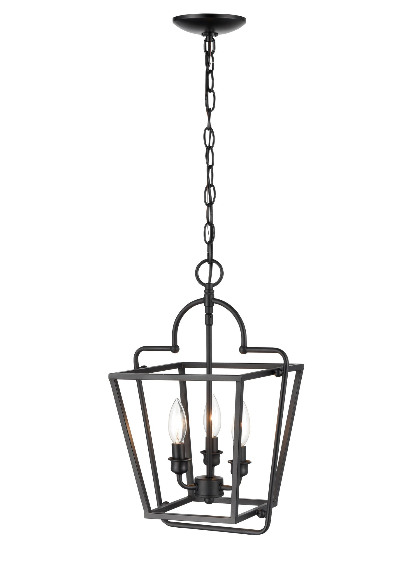 17''  Matte Black 3 Light Pendant
