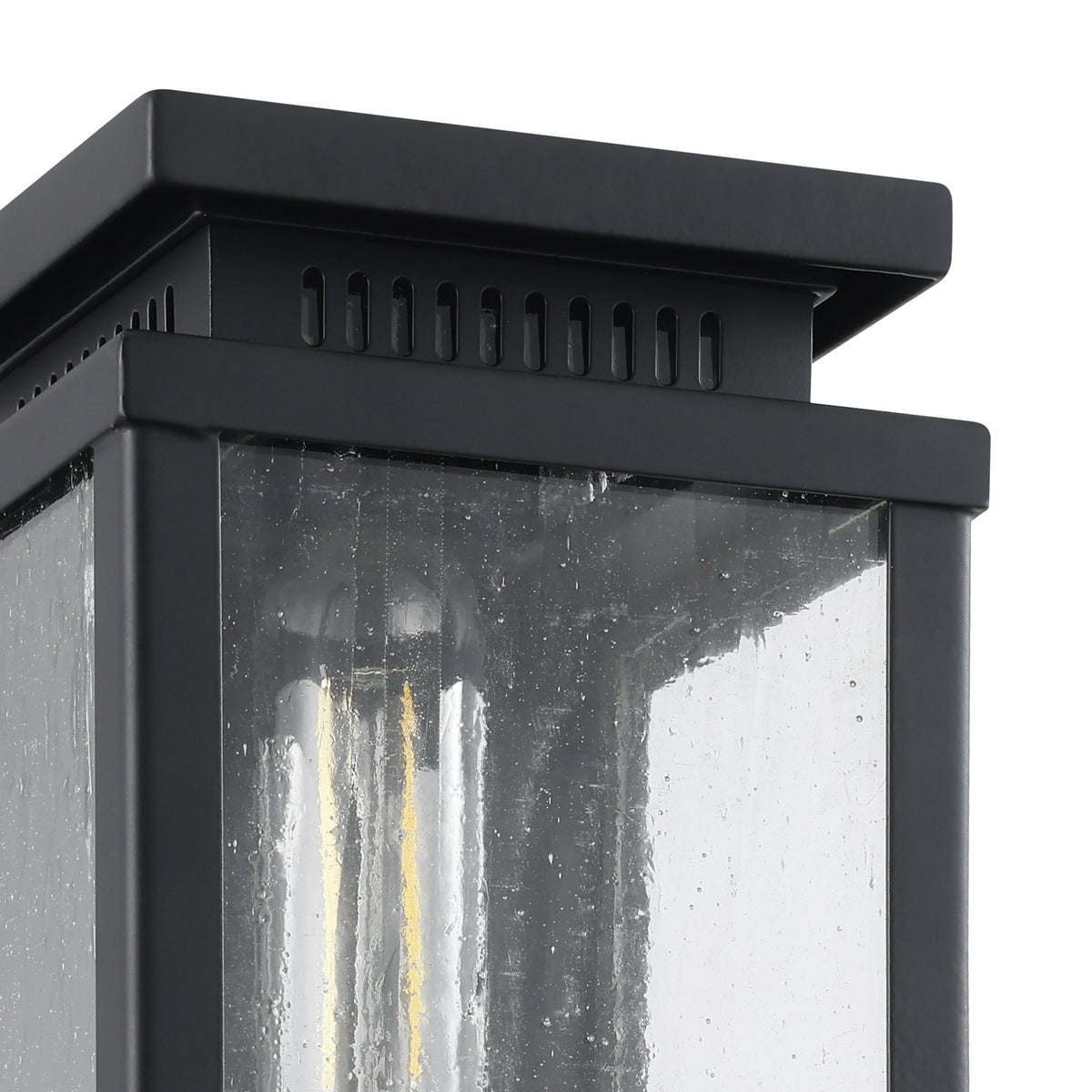 Overton 9-inch 1-light Matte Black Exterior Wall Sconce with Clear Antique Glass