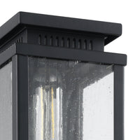 Overton 9-inch 1-light Matte Black Exterior Wall Sconce with Clear Antique Glass