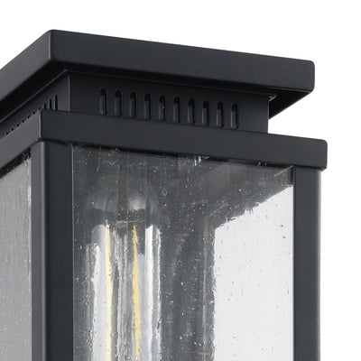 Overton 9-inch 1-light Matte Black Exterior Wall Sconce with Clear Antique Glass