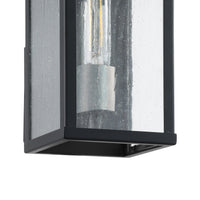 Overton 9-inch 1-light Matte Black Exterior Wall Sconce with Clear Antique Glass