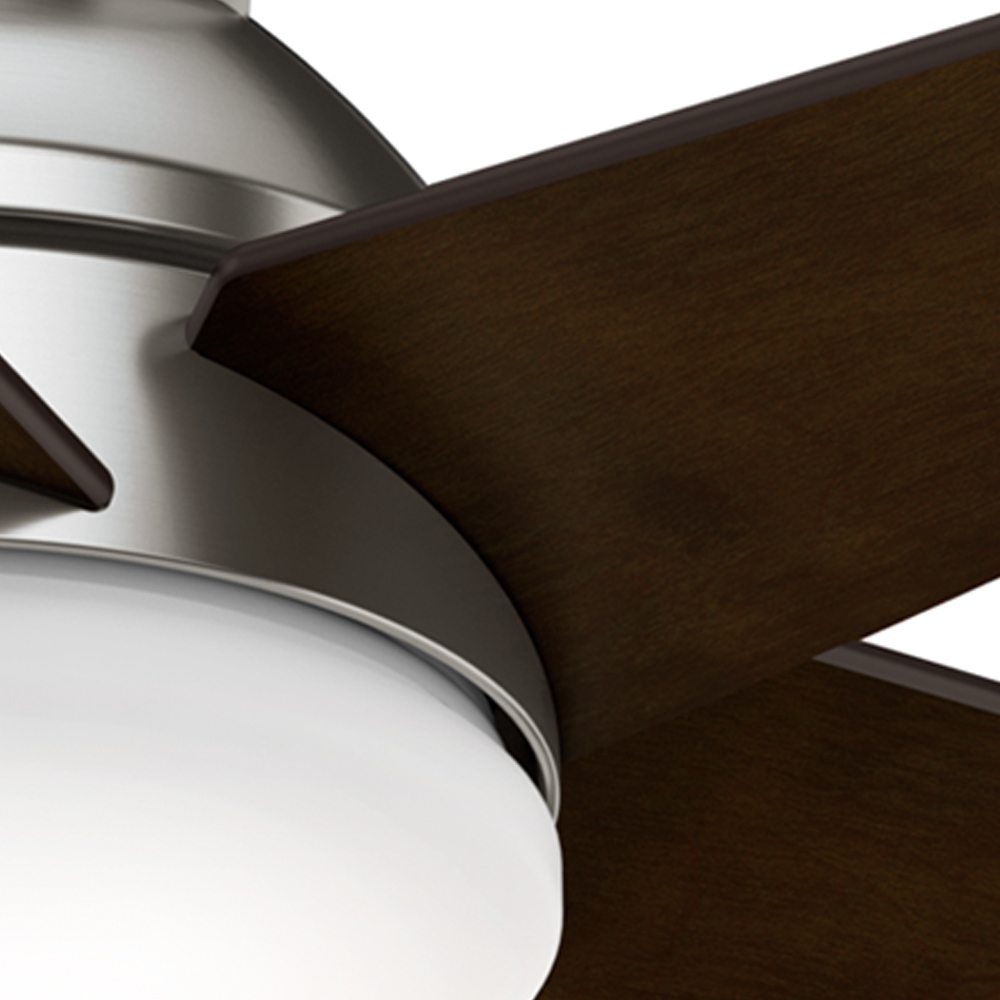 Casablanca 44 inch Isotope Brushed Nickel Low Profile Ceiling Fan with LED Light Kit and Wall Control
