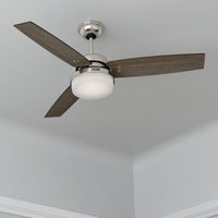 52 inch Sentinel Brushed Nickel Ceiling Fan with LED Light Kit and Handheld Remote