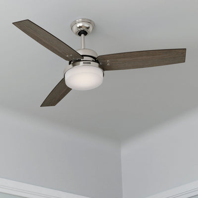 52 inch Sentinel Brushed Nickel Ceiling Fan with LED Light Kit and Handheld Remote