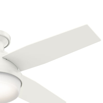 44 inch Dempsey Fresh White Low Profile Ceiling Fan with LED Light Kit and Handheld Remote