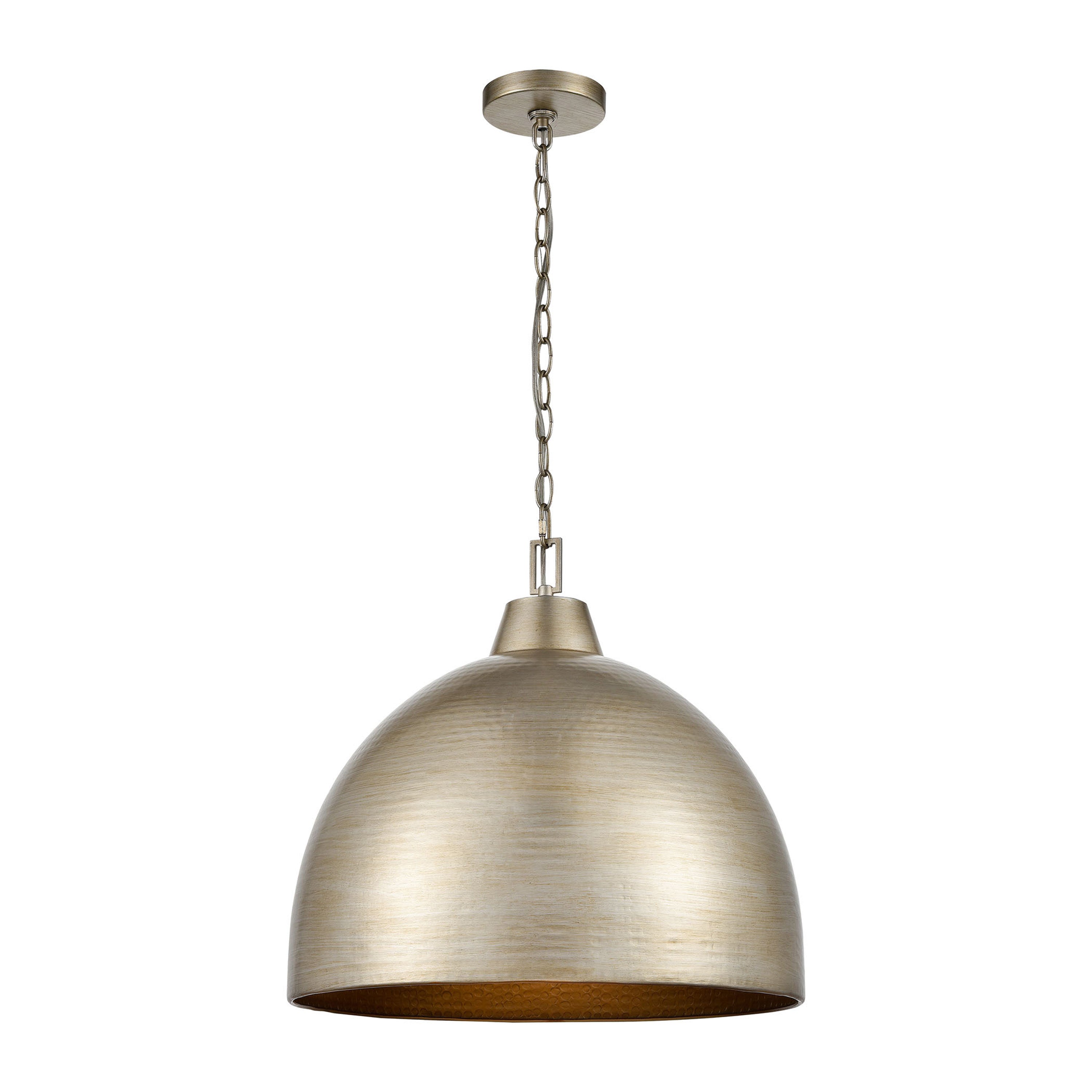 17'' Arrco Antique Silver Leaf 3 Light Pendant