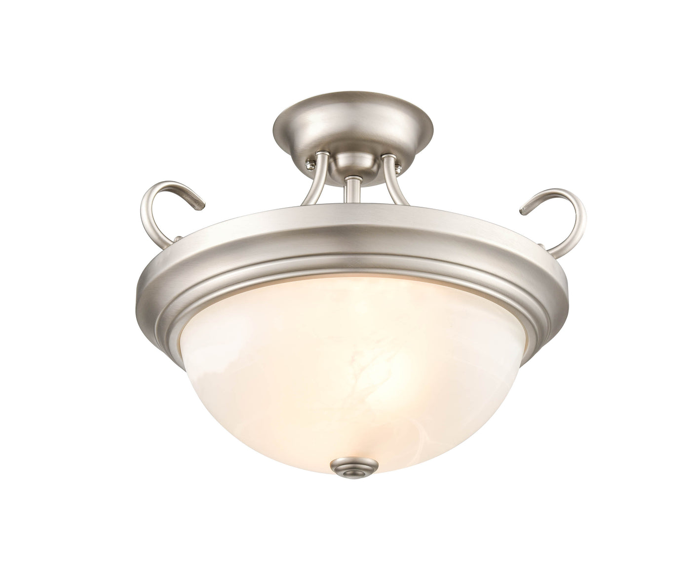 12''  Satin Nickel 2 Light Semi-Flush Mount