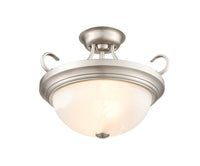 12''  Satin Nickel 2 Light Semi-Flush Mount
