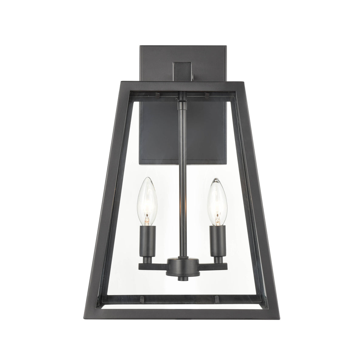 11'' Grant Powder Coated Black 2 Light Wall Sconce