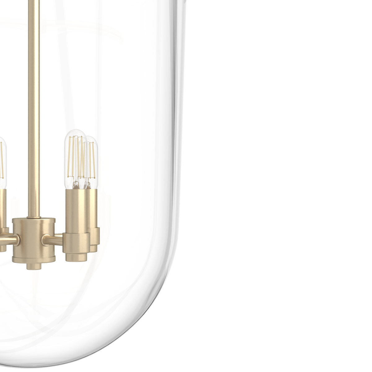 Sacha 14-inch 4-light Alturas Gold Lantern Pendant with Clear Glass