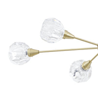Helena 42-inch 6-light Brushed Gold Chandelier with Clear Acrylic Shades