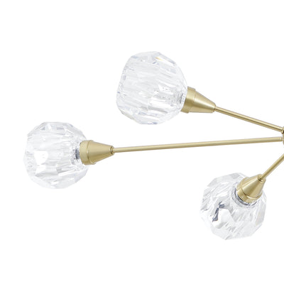 Helena 42-inch 6-light Brushed Gold Chandelier with Clear Acrylic Shades
