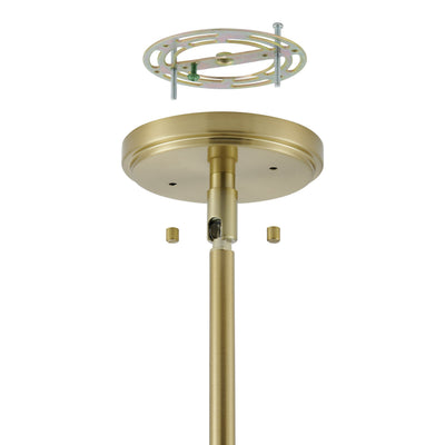 Helena 42-inch 6-light Brushed Gold Chandelier with Clear Acrylic Shades