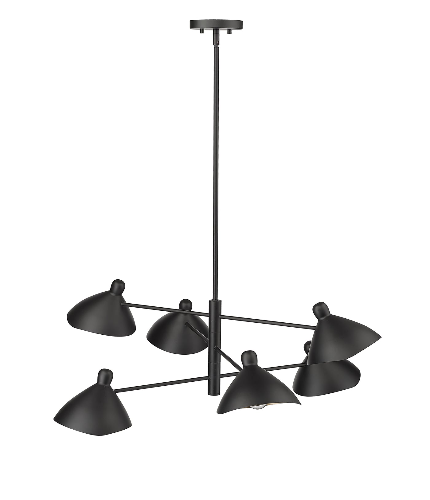 12'' Warhol Matte Black 6 Light Chandelier