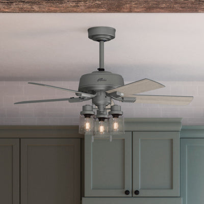 44 inch Hartland Matte Silver Ceiling Fan with LED Light Kit and Pull Chain