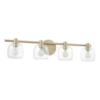 Valentina 30-inch 4-light Champagne Gold Vanity Light with Clear Glass Shades