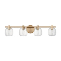Valentina 30-inch 4-light Champagne Gold Vanity Light with Clear Glass Shades