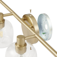 Valentina 30-inch 4-light Champagne Gold Vanity Light with Clear Glass Shades