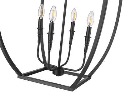 36.87'' Kelsey Matte Black 4 Light Pendant