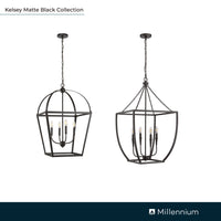 31.75'' Kelsey Matte Black 4 Light Pendant