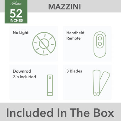 52 inch Mazzini ENERGY STAR® Matte Black Damp Rated Ceiling Fan and Handheld Remote