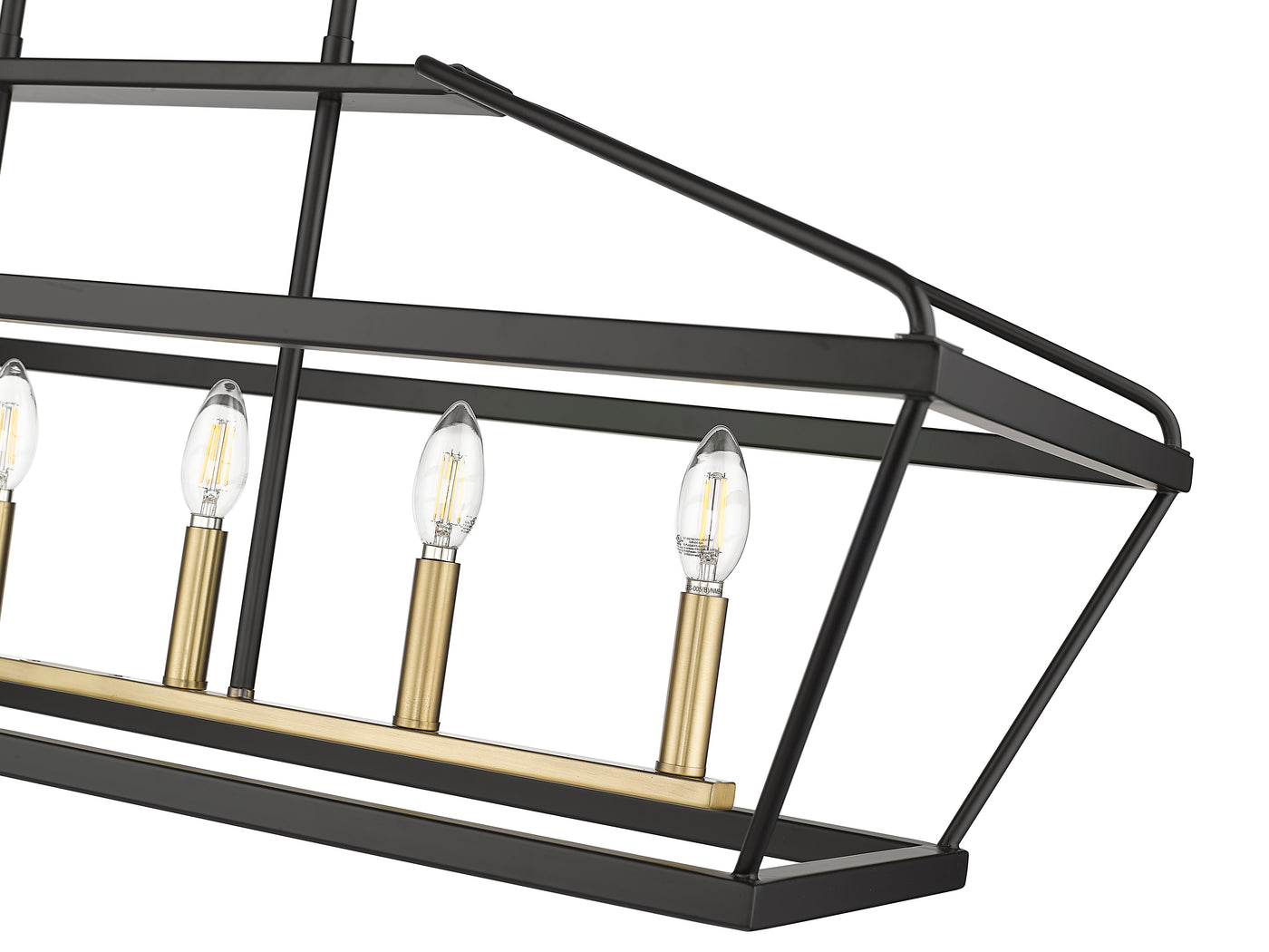 15.25'' Surrey Matte Black/Vintage Brass 6 Light Linear Chandelier